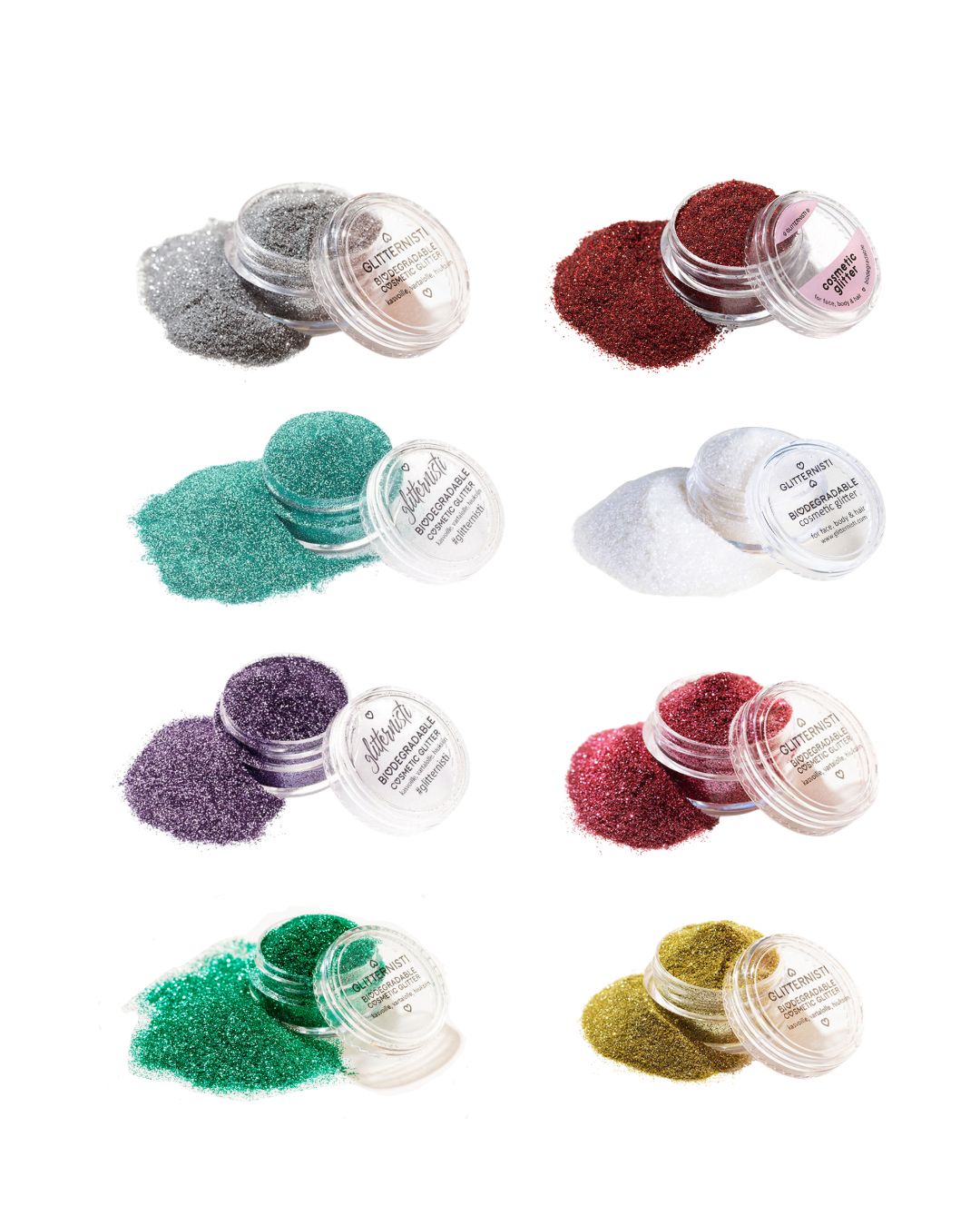 Fine Glitter Set – 8 kosmetiikkaglitteriä glittertatuointeihin