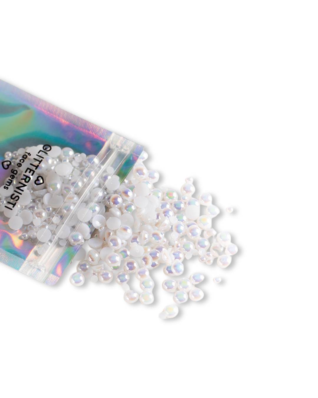GLITTERNISTI FACE PEARLS KASVOHELMET - WHITE