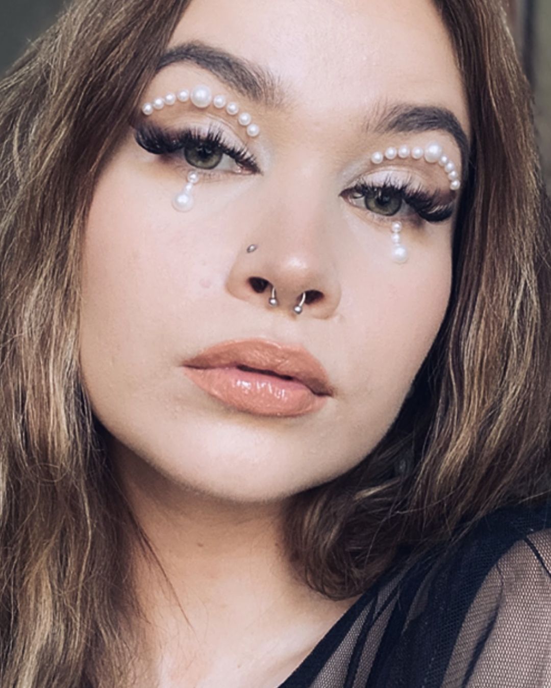 GLITTERNISTI FACE PEARLS KASVOHELMET - WHITE