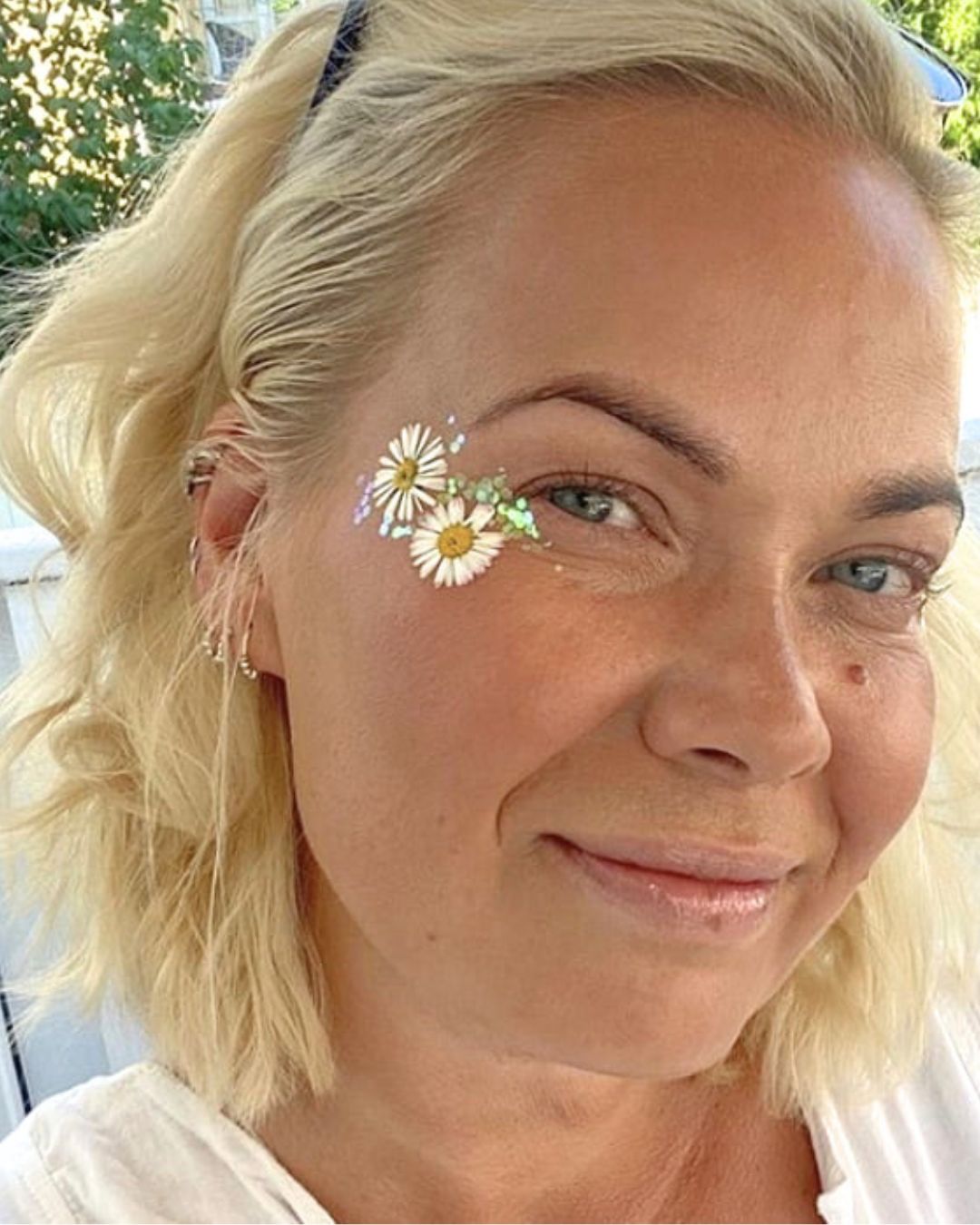 GLITTERNISTI Face Flowers kasvokukat White