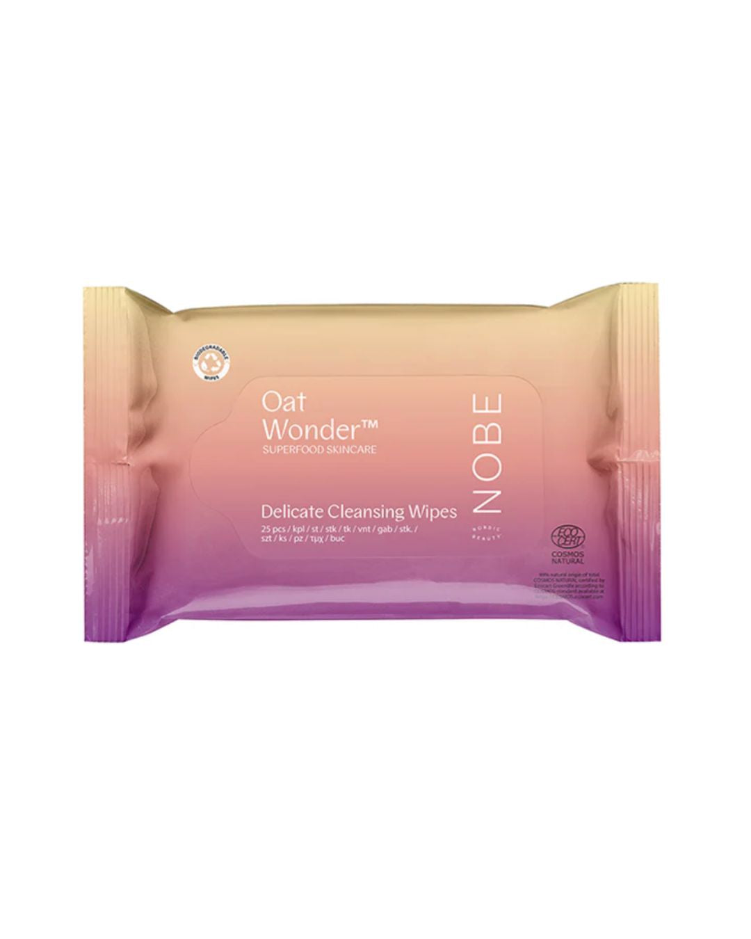 NOBE Oat Wonder® Delicate Cleansing Wipes 25 kpl meikinpuhdistusliina